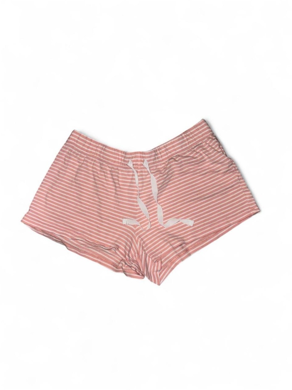 Striped Pink Women's Sleep Shorts with Drawstring Waist